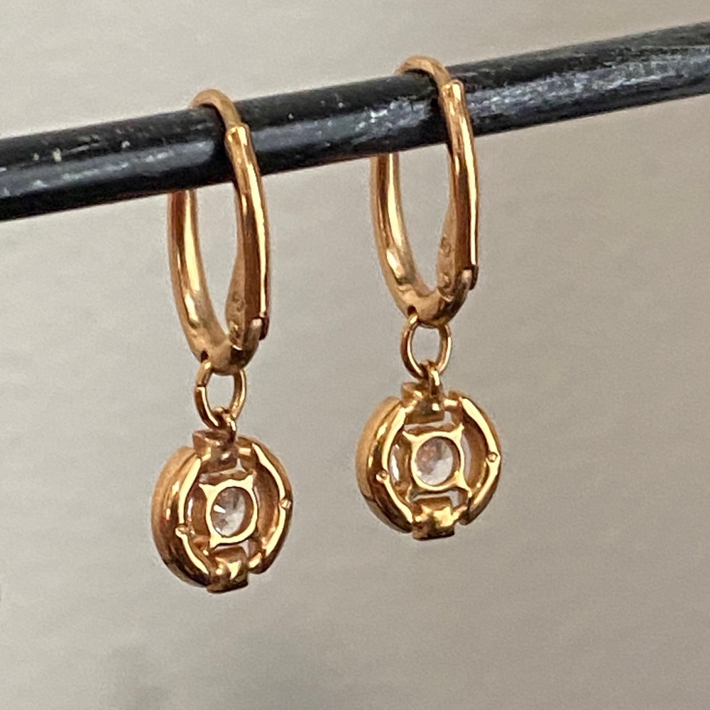 Swarovski Gold Plated Crystal Drop Lever Back Earrings - Picture 11 of 13
